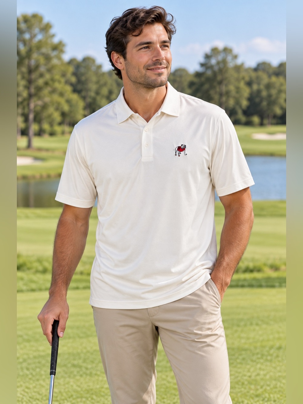 Peter Millar Georgia Bulldogs UGA Men's Polo Shirt White Size XL Collegiate